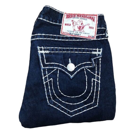 Vintage True Religion Jeans Size 36 BILLY SUPER T Blue - Picture 1 of 9